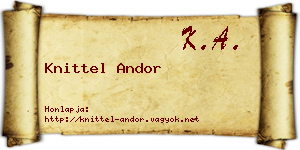 Knittel Andor névjegykártya
