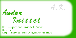 andor knittel business card